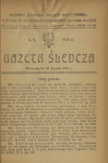 Gazeta Śledcza. [R.2], L. 7 (20 stycznia 1920)