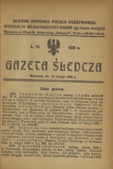 Gazeta Śledcza. [R.2], L. 13 (19 lutego 1920)