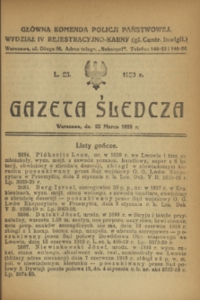 Gazeta Śledcza. [R.2], L. 26 (22 marca 1920)