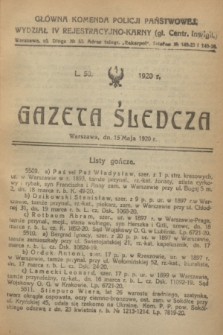 Gazeta Śledcza. [R.2], L. 50 (15 maja 1920)