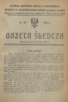 Gazeta Śledcza. [R.2], L. 68 (11 czerwca 1920)