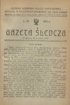 Gazeta Śledcza. [R.2], L. 74 (8 lipca 1920)