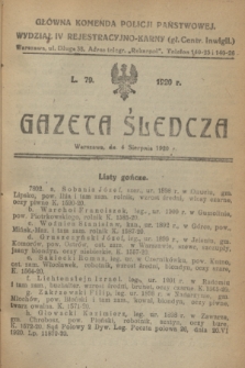 Gazeta Śledcza. [R.2], L. 79 (4 sierpnia 1920)