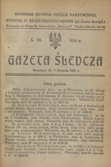 Gazeta Śledcza. [R.2], L. 80 (7 sierpnia 1920)
