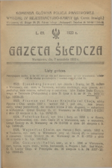 Gazeta Śledcza. [R.2], L. 89 (7 września 1920)