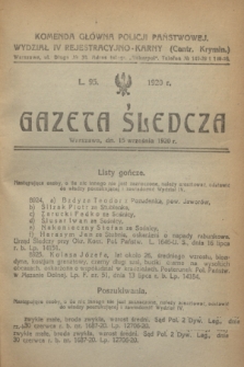 Gazeta Śledcza. [R.2], L. 95 (15 września 1920)