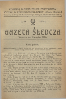 Gazeta Śledcza. [R.2], L. 99 (20 września 1920)