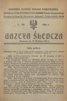 Gazeta Śledcza. [R.2], L. 101 (23 września 1920)