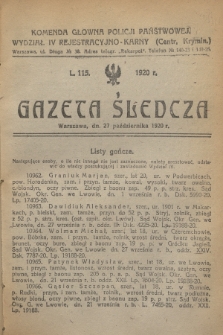 Gazeta Śledcza. [R.2], L. 115 (27 października 1920)