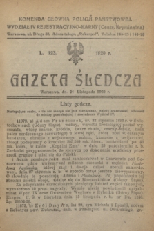 Gazeta Śledcza. [R.2], L. 123 (24 listopada 1920)
