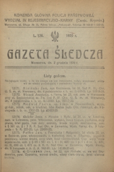 Gazeta Śledcza. [R.2], L. 126 (2 grudnia 1920)