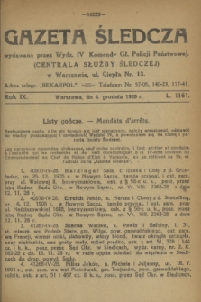 Gazeta Śledcza. R.9, L. 1161 (4 grudnia 1928)