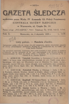 Gazeta Śledcza. R.10, L. 1170 (2 stycznia 1929)