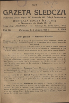 Gazeta Śledcza. R.11, L. 1295 (2 stycznia 1930)