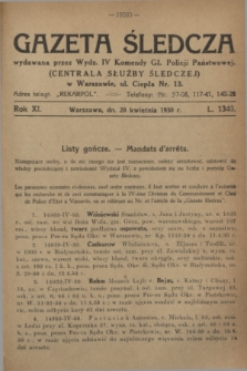Gazeta Śledcza. R.11, L. 1340 (28 kwietnia 1930)