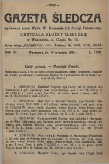 Gazeta Śledcza. R.11, L. 1388 (18 września 1930)
