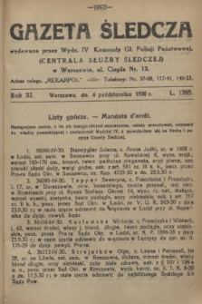 Gazeta Śledcza. R.11, L. 1395 (6 października 1930)