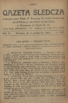 Gazeta Śledcza. R.11, L. 1397 (13 października 1930) + dod.