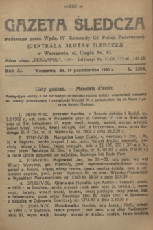 Gazeta Śledcza. R.11, L. 1398 (16 października 1930)