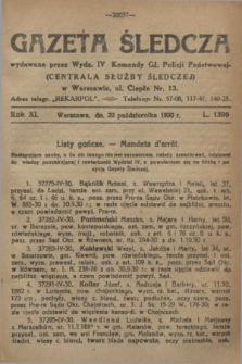 Gazeta Śledcza. R.11, L. 1399 (20 października 1930)