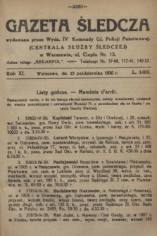 Gazeta Śledcza. R.11, L. 1400 (23 października 1930)