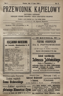 Przewodnik Kąpielowy : dwutygodnik ilustrowany poświęcony sprawom zdrojowisk i miejsc klimatycznych krajowych. 1904, nr 8