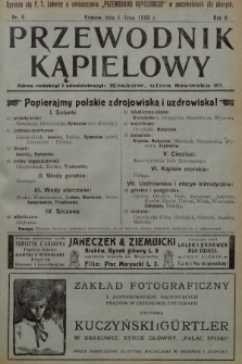Przewodnik Kąpielowy : organ polskiego Towarzystwa balneologicznego. 1908, nr 6