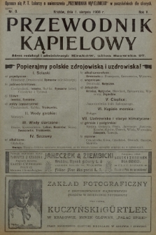 Przewodnik Kąpielowy : organ polskiego Towarzystwa balneologicznego. 1908, nr 8