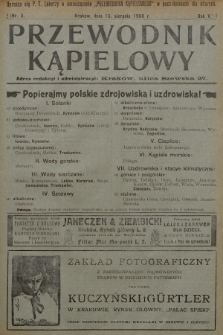 Przewodnik Kąpielowy : organ polskiego Towarzystwa balneologicznego. 1908, nr 9