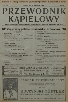 Przewodnik Kąpielowy : organ polskiego Towarzystwa balneologicznego. 1908, nr 10