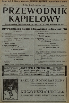 Przewodnik Kąpielowy : organ polskiego Towarzystwa balneologicznego. 1908, nr 12