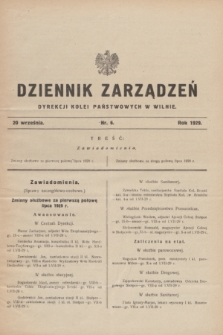 Dziennik Zarządzeń Dyrekcji Kolei Państwowych w Wilnie. 1929, nr 6 (20 września)