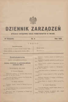 Dziennik Zarządzeń Dyrekcji Okręgowej Kolei Państwowych w Wilnie. 1929, nr 8 (18 listopada)
