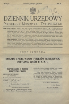 Dziennik Urzędowy Polskiego Monopolu Tytoniowego.R.3, № 6 (listopad/grudzień 1929) = № 12