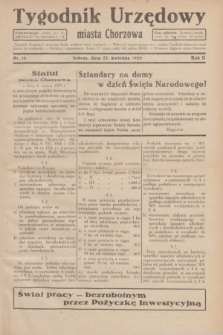 Tygodnik Urzędowy miasta Chorzowa.R.2, nr 14 (27 kwietnia 1935)