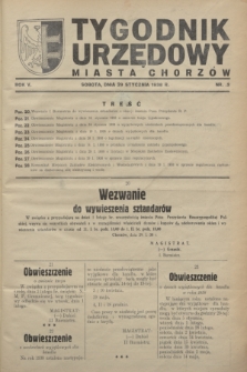 Tygodnik Urzędowy Miasta Chorzów.R.5, nr 3 (29 stycznia 1938)