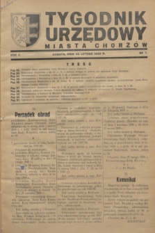 Tygodnik Urzędowy Miasta Chorzów.R.5, nr 7 (26 lutego 1938)