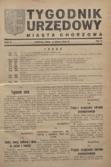 Tygodnik Urzędowy Miasta Chorzowa.R.5, nr 18 (21 maja 1938)