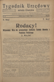 Tygodnik Urzędowy miasta Chorzów.R.4, nr 17 (1 maja 1937)