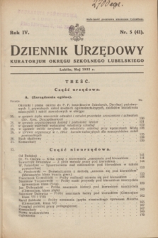 Dziennik Urzędowy Kuratorjum Okręgu Szkolnego Lubelskiego.R.4, nr 5 (maj 1932) = nr 41