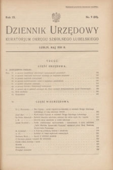 Dziennik Urzędowy Kuratorjum Okręgu Szkolnego Lubelskiego.R.8, nr 9 (maj 1936) = nr 83