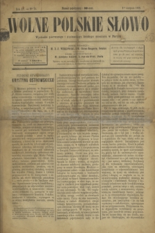 Wolne Polskie Słowo. R.4, Nº 70 (1 sierpnia 1890)