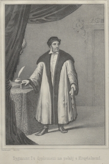 Zygmunt I z dyplomem na pokój z Krzyżakami
