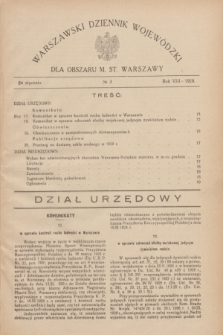Warszawski Dziennik Wojewódzki dla Obszaru M. St. Warszawy.R.8 [i.e.10], № 3 (24 stycznia 1929)