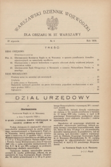Warszawski Dziennik Wojewódzki dla Obszaru M. St. Warszawy.R.8 [i.e.10], № 4 (31 stycznia 1929)