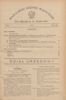 Warszawski Dziennik Wojewódzki dla Obszaru M. St. Warszawy.R.8 [i.e.10], № 5 (7 lutego 1929)