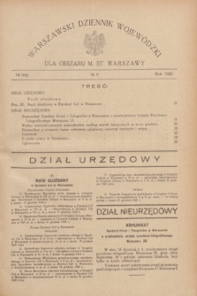 Warszawski Dziennik Wojewódzki dla Obszaru M. St. Warszawy.R.8 [i.e.10], № 6 (14 lutego 1929)