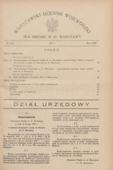 Warszawski Dziennik Wojewódzki dla Obszaru M. St. Warszawy.R.8 [i.e.10], № 7 (21 lutego 1929)