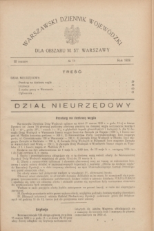 Warszawski Dziennik Wojewódzki dla Obszaru M. St. Warszawy.R.8 [i.e.10], № 11 (16 marca 1929)