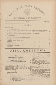 Warszawski Dziennik Wojewódzki dla Obszaru M. St. Warszawy.R.8 [i.e.10], № 13 (28 marca 1929)